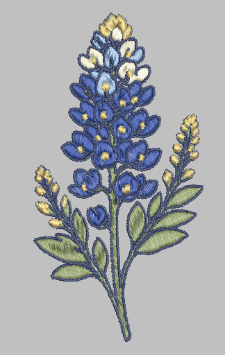Blue Bonnet Embroidered Pillow Cover