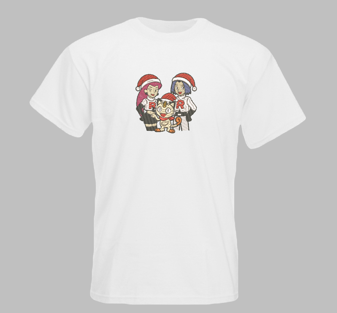 Christmas Team Rocket Embroidery T-Shirt