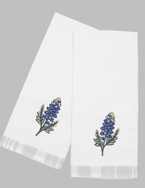 Blue Bonnet Embroidered Napkin
